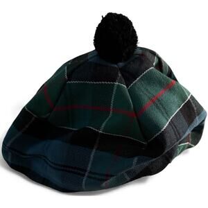 Scottish Traditional Tam o' Shanter Hat, Black Watch Tartan Plaid